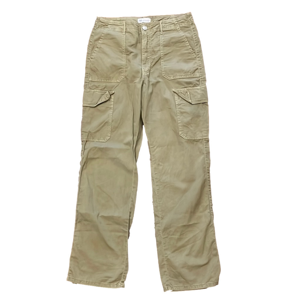 Zara green cargo pants, size 8